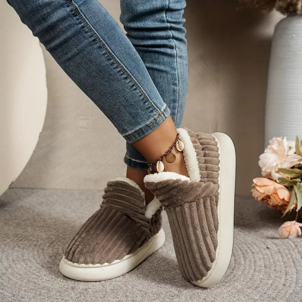 Men's Outdoor Plush Slippers Slip On Casual