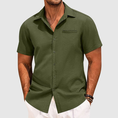 Men's Short Sleeve Button Up Shirt Casual