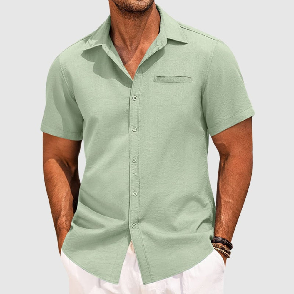 Men's Short Sleeve Button Up Shirt Casual