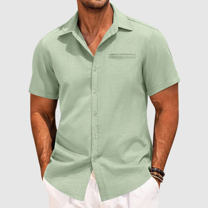 Men's Short Sleeve Button Up Shirt Casual