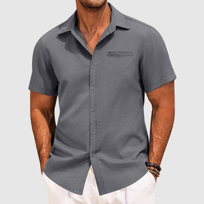 Men's Short Sleeve Button Up Shirt Casual