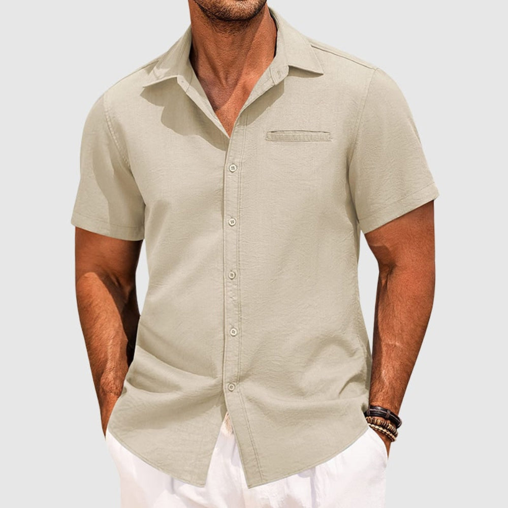 Men's Short Sleeve Button Up Shirt Casual