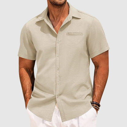 Men's Short Sleeve Button Up Shirt Casual