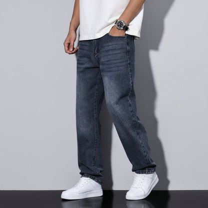 Men's Straight Leg Washed Jeans Casual Wear
