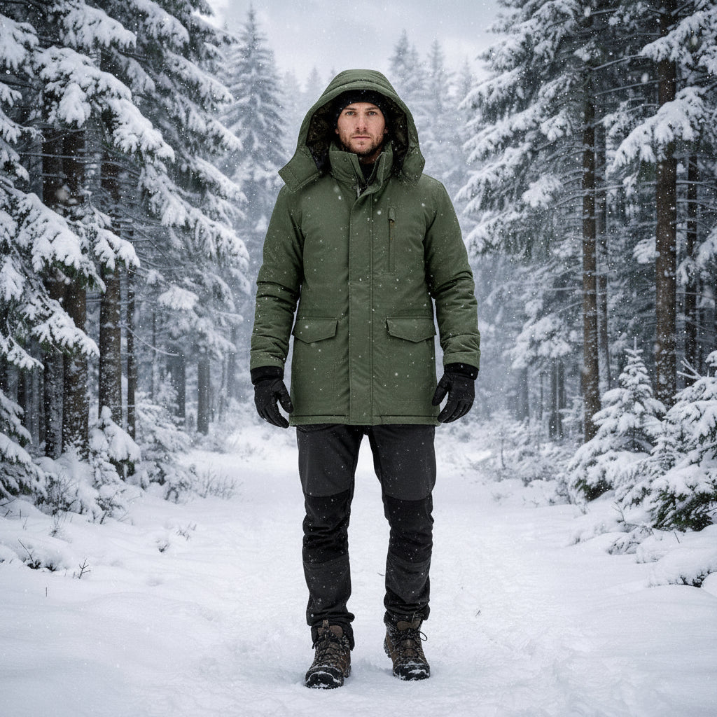 Winter Coat Mens Hooded Insulated Outdoor