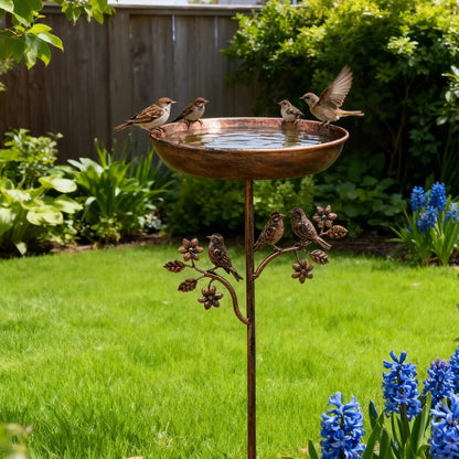 Metal Bird Bath Garden Decor Decorative