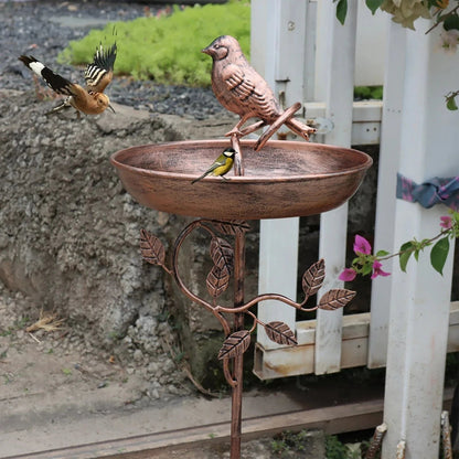 Metal Bird Bath Garden Decor Decorative
