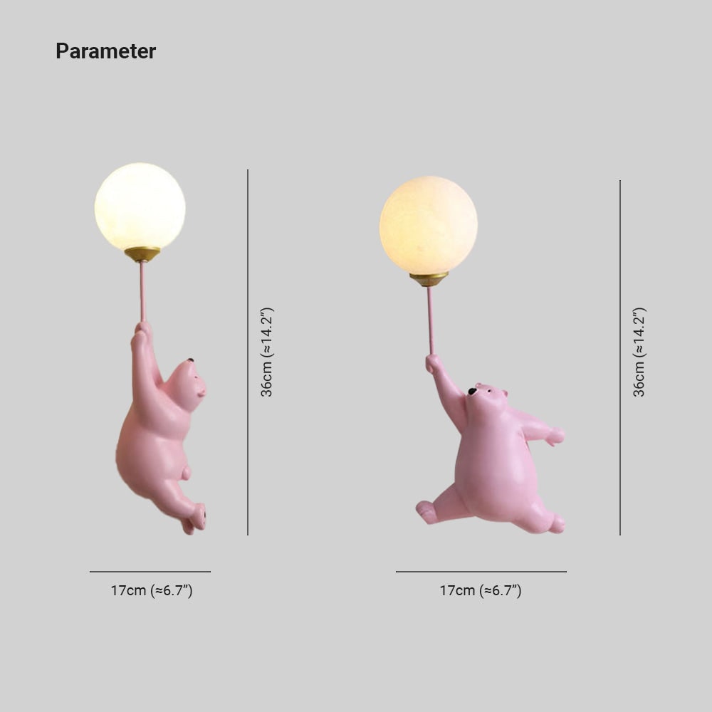 Modern Wall Lamp Cute Bear Design Home