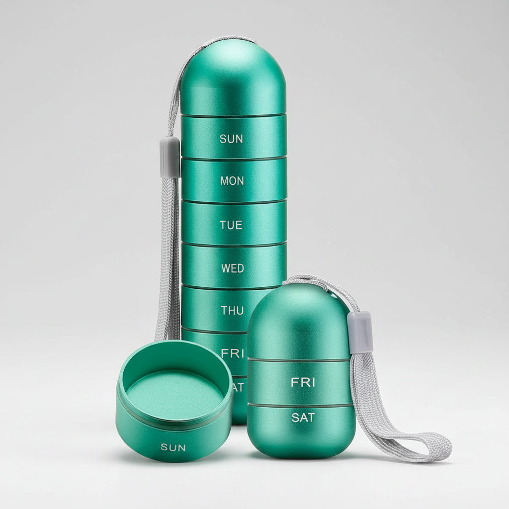 Pill Organizer Portable Case Travel Friendly