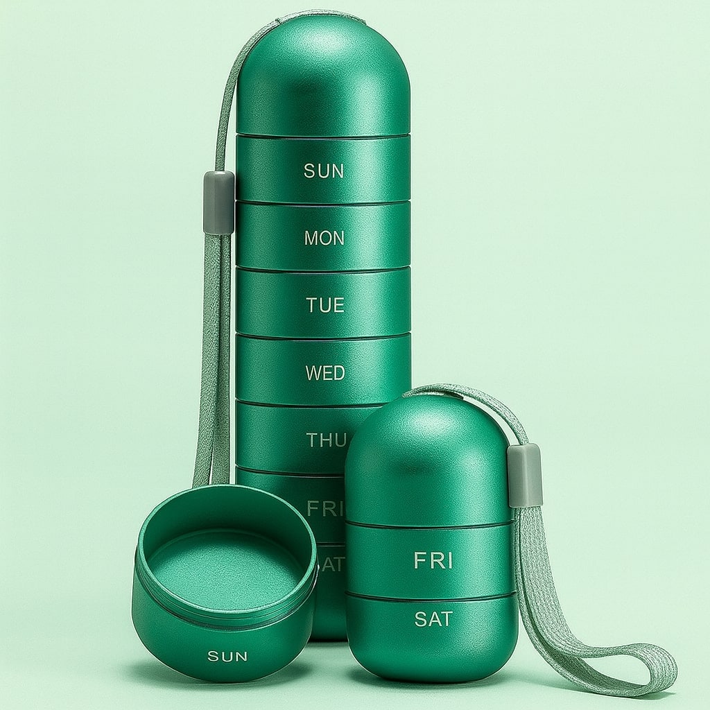 Pill Organizer Weekly Set Portable Storage