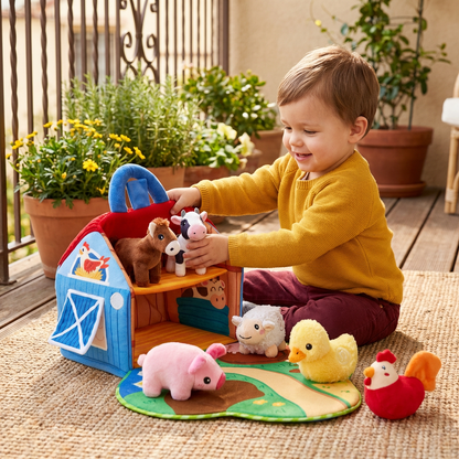 Plush Animal Toys Farm Playset Interactive