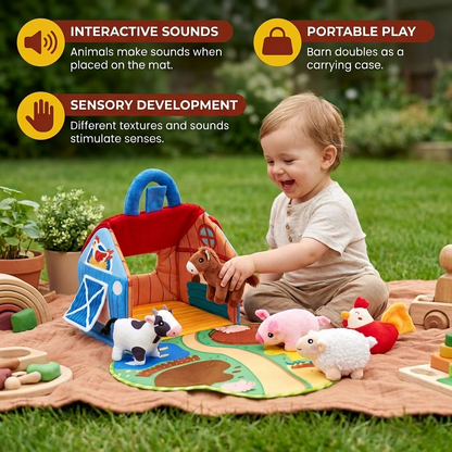 Plush Animal Toys Farm Playset Interactive