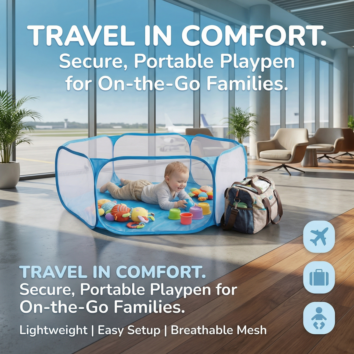 Portable Playpen Travel Safety Lightweight