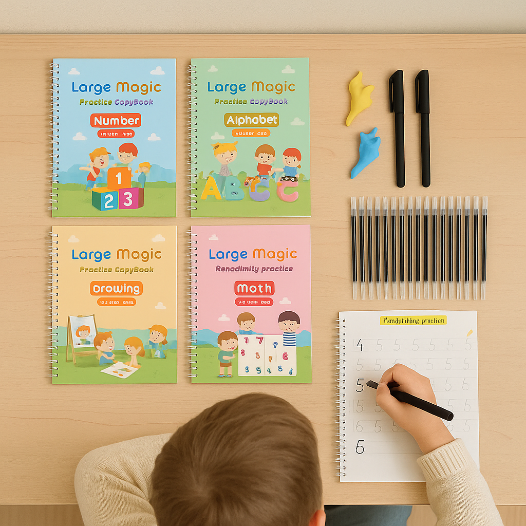 Practice Copybook Alphabet Number Drawing