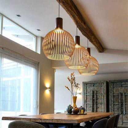 Handcrafted Wooden Pendant Light Natural