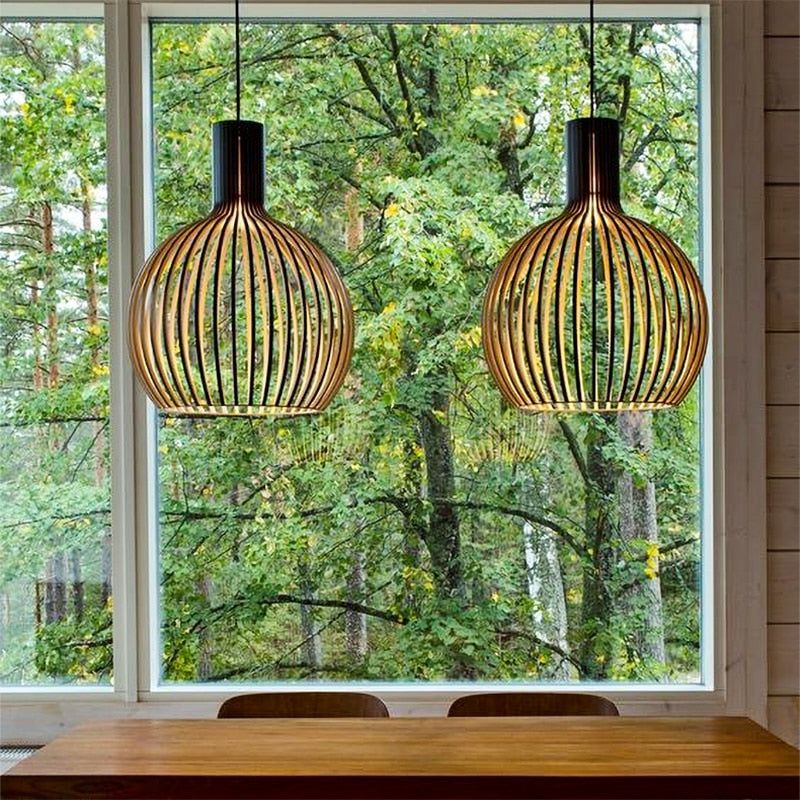 Handcrafted Wooden Pendant Light Natural