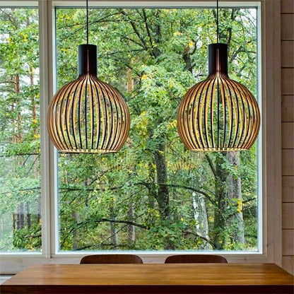 Handcrafted Wooden Pendant Light Natural