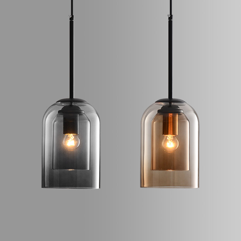 Mica Mid Century Pendant Lamp Double Glass