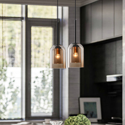 Mica Mid Century Pendant Lamp Double Glass