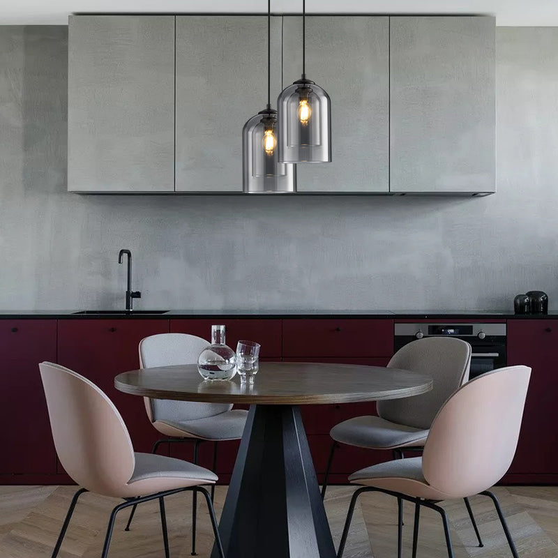 Mica Mid Century Pendant Lamp Double Glass