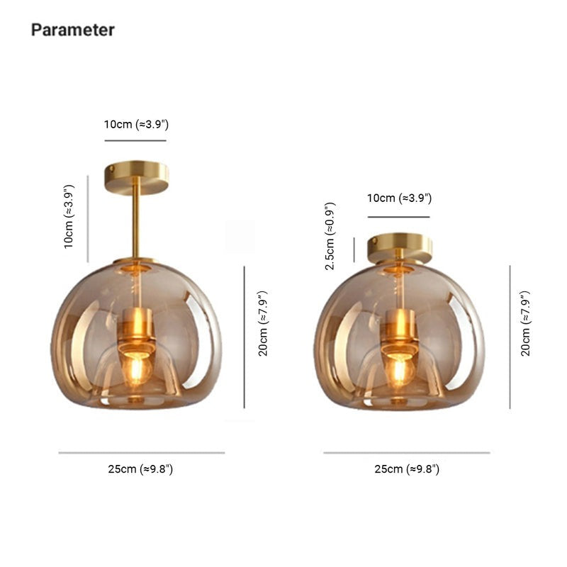 Vintage Bubble Glass Ceiling Light Retro