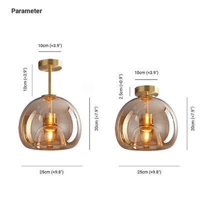 Vintage Bubble Glass Ceiling Light Retro
