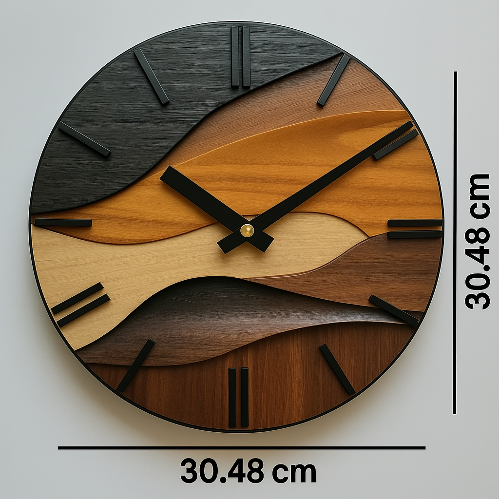 Artistic Round Wall Clock Nordic Style Faux