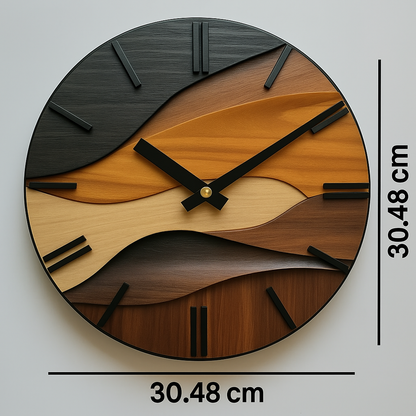 Artistic Round Wall Clock Nordic Style Faux
