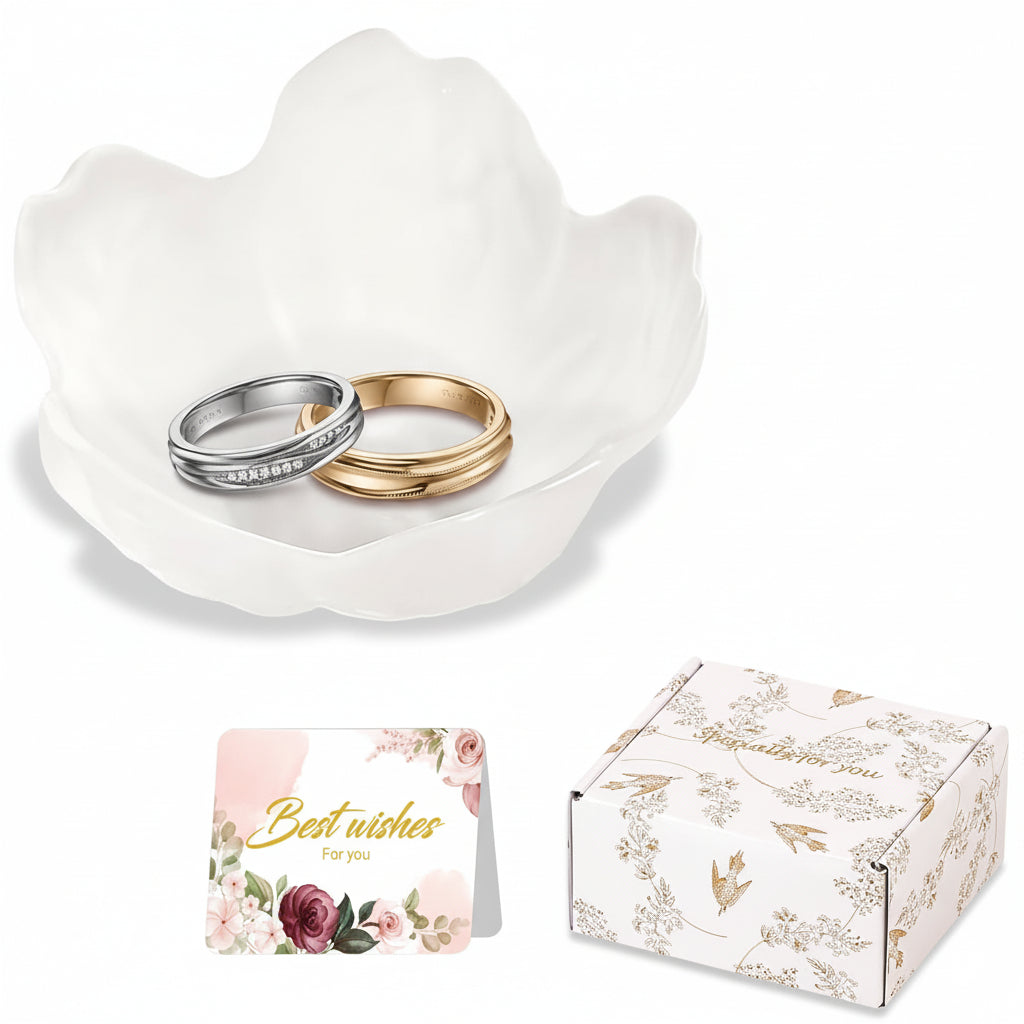 Mothers Day Flower Jewelry Dish Ceramic Ring