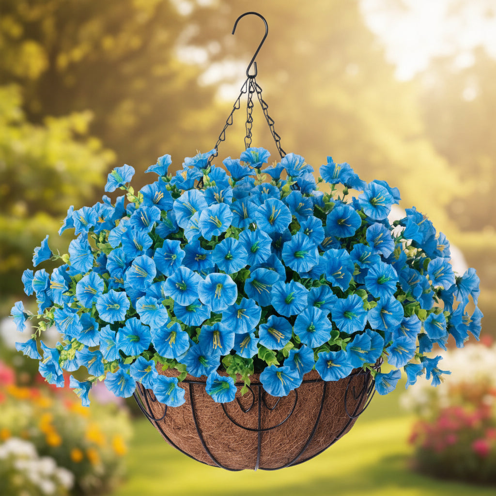 Silk Flowers Hanging Basket Indoor Outdoor