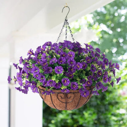 Silk Flowers Hanging Basket Indoor Outdoor