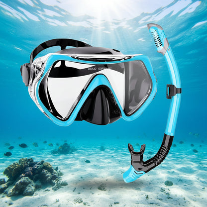 Snorkel Mask Set Adjustable Strap Design Dry