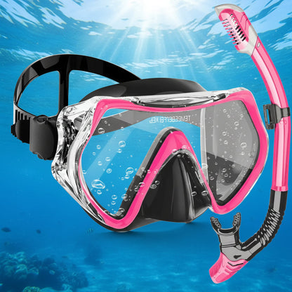Snorkel Mask Set Adjustable Strap Design Dry