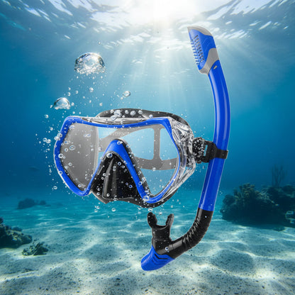 Snorkel Mask Set Adjustable Strap Design Dry