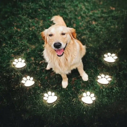 Solar Lights Paw Print Outdoor Waterproof