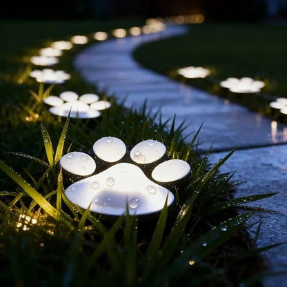 Solar Lights Paw Print Outdoor Waterproof