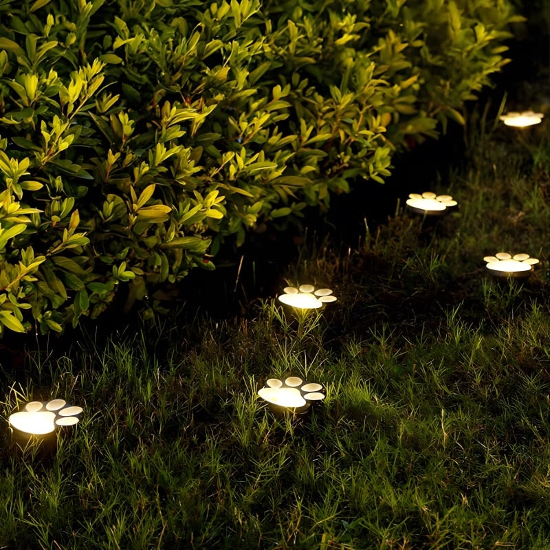 Solar Lights Paw Print Outdoor Waterproof