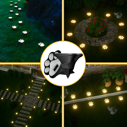 Solar Lights Paw Print Outdoor Waterproof