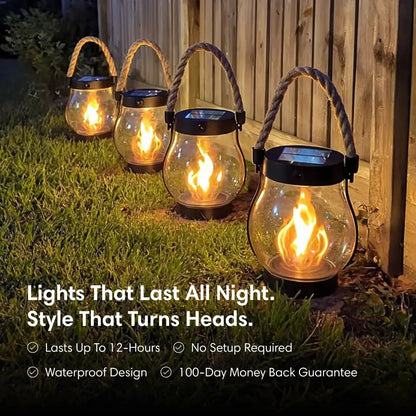 Solar Powered Lantern Outdoor Light Hanging
