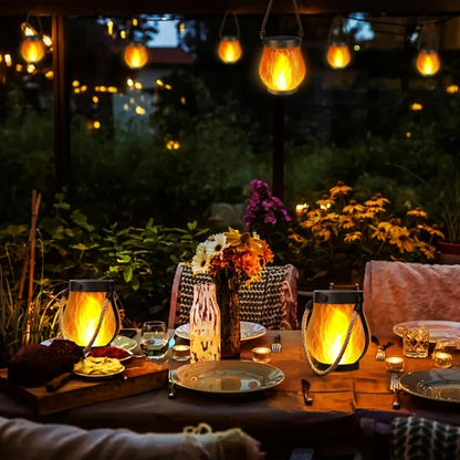 Solar Powered Outdoor Lantern Flame Effect