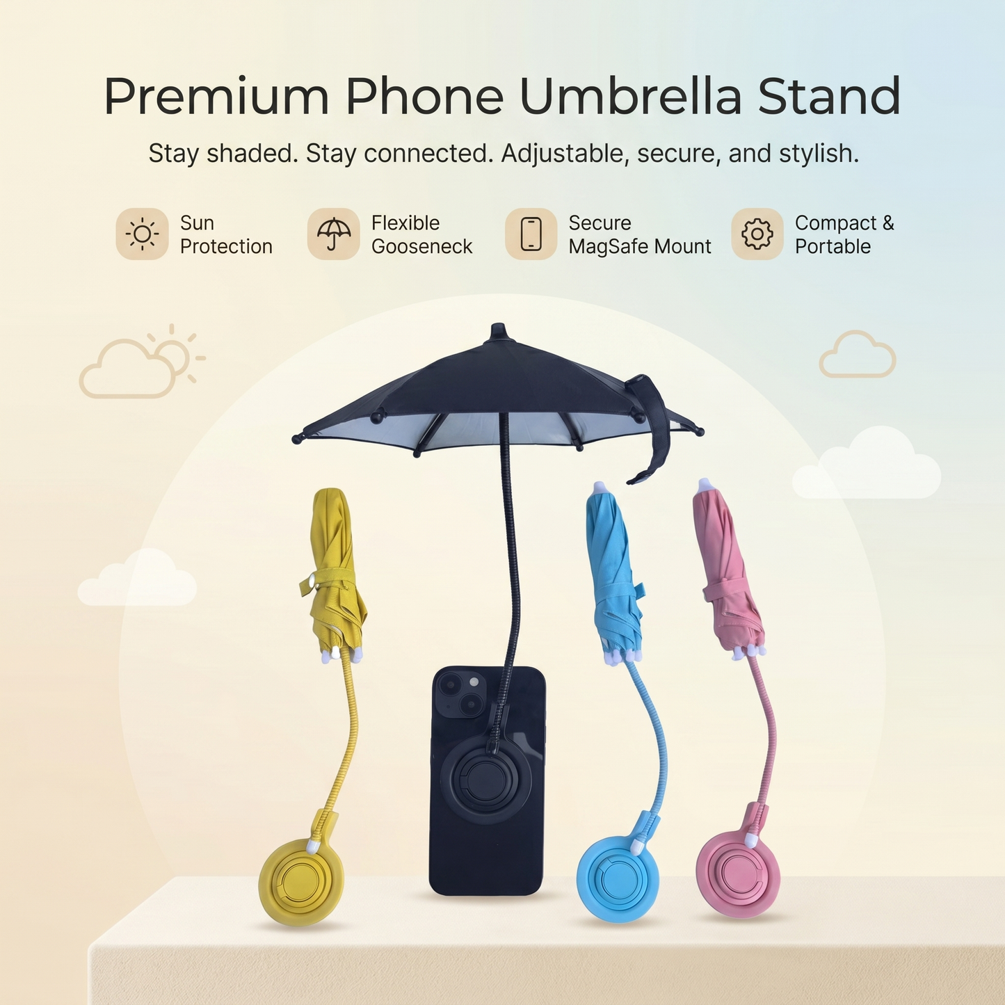 Sun Protection Phone Umbrella Adjustable