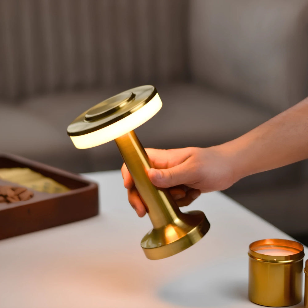 Table Lamp Cordless Metal Rechargeable