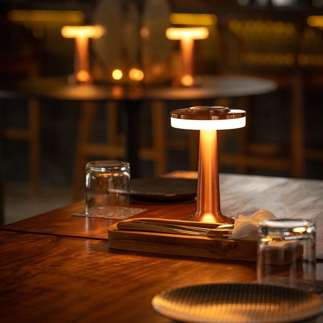 Table Lamp Cordless Metal Rechargeable