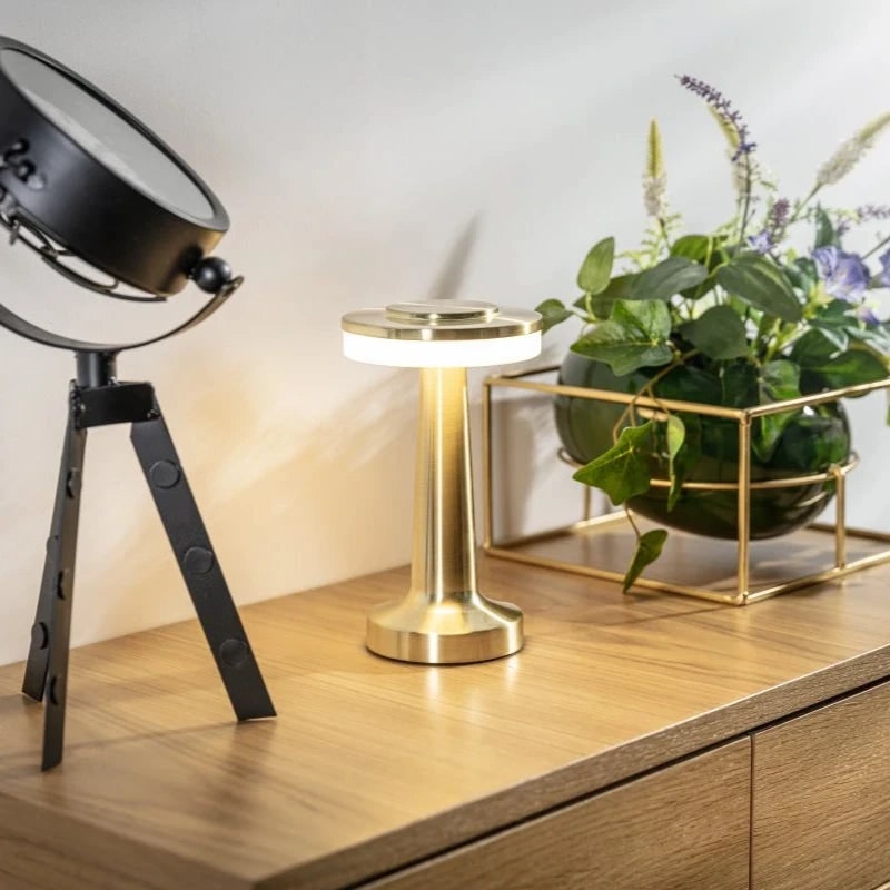Table Lamp Cordless Metal Rechargeable