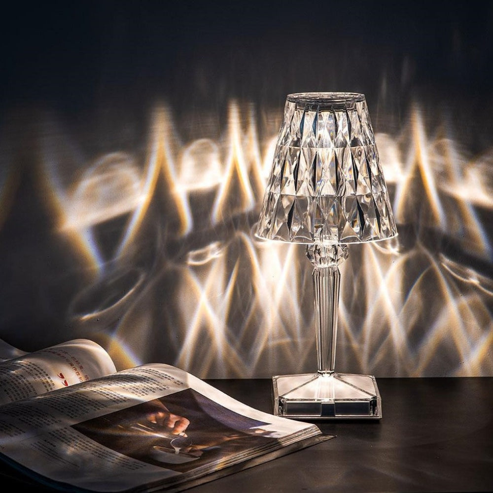 Table Lamp Crystal Rechargeable Touch