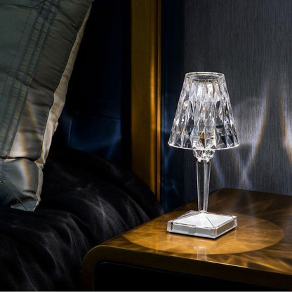 Table Lamp Crystal Rechargeable Touch
