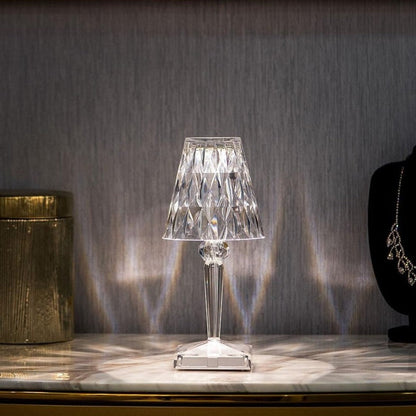 Table Lamp Crystal Rechargeable Touch