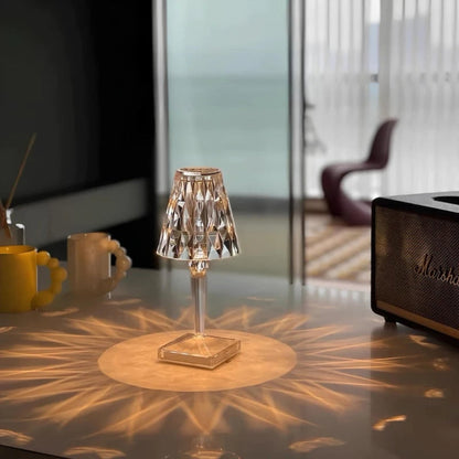 Table Lamp Crystal Rechargeable Touch