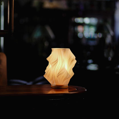 Table Lamp Modern Wave USB Dimmable Wood