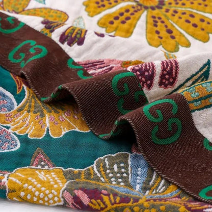 Throw Reversible Cotton Blanket Floral